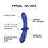 Satisfyer Double Crystal - Dual-End Glass Dildo (Blue)