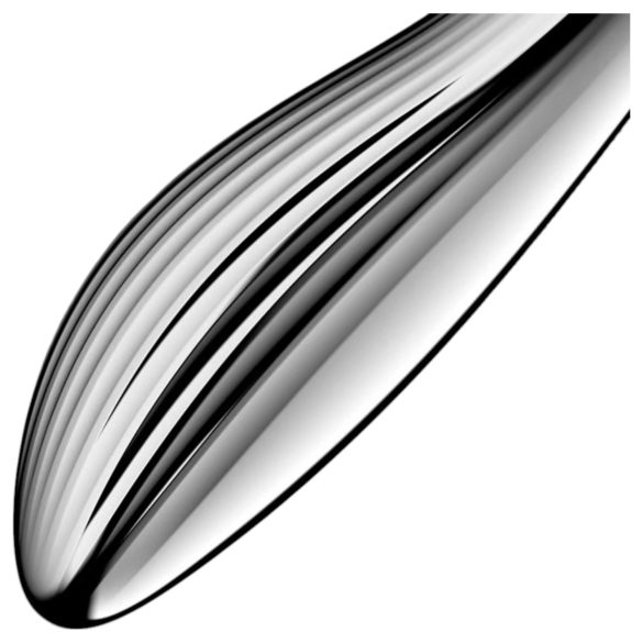 Satisfyer Pure Gravity 1 - Ribbed Steel Dildo (Silver)