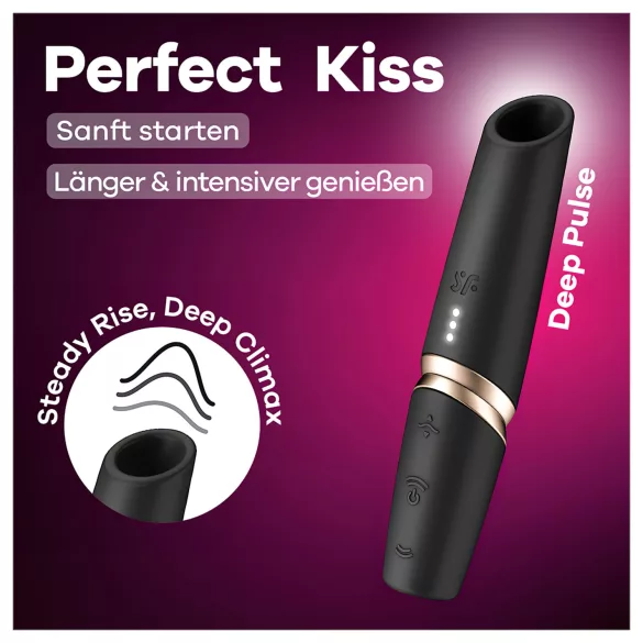 Satisfyer Perfect Kiss - Lipstick Vibrator (Black)