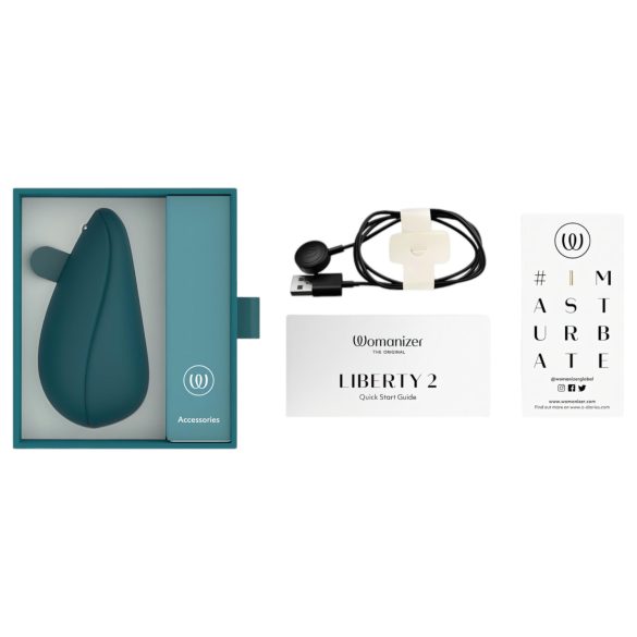 Womanizer Liberty 2 - Rechargeable Air Wave Clitoral Stimulator (Dark Green)