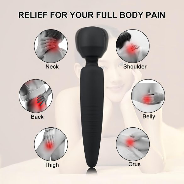 Mrow - Rechargeable Waterproof Massage Vibrator (Black)