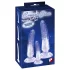 Crystal Clear - Anal Trainer Dildo Set - 3 Pieces (Translucent Blue)