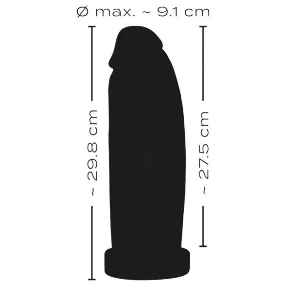 realistixxx Real Giant - giant dildo - 30 cm (black)