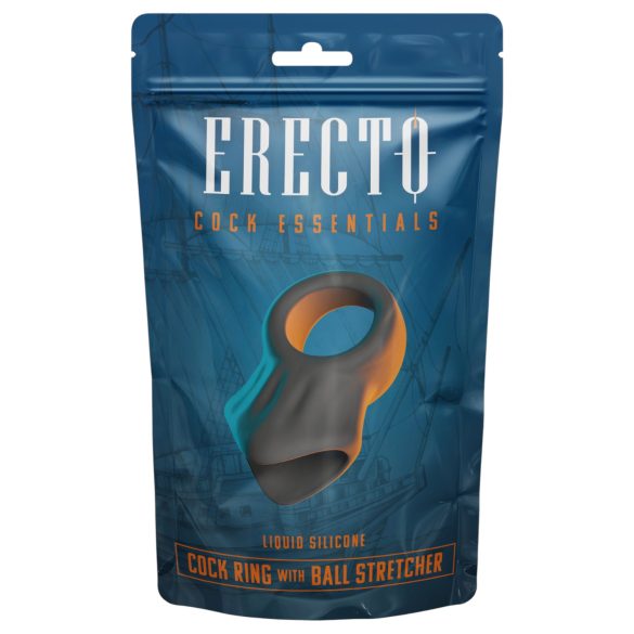 Erecto - Black Penis Ring with Ball Stretcher