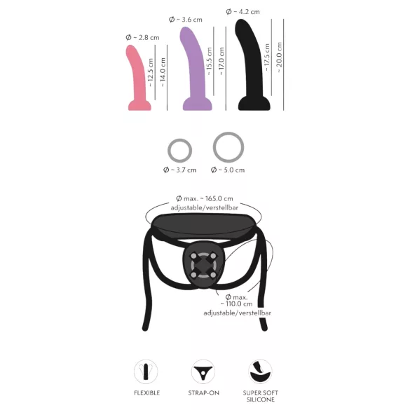 You2Toys - Black Strap-On Dildo Set