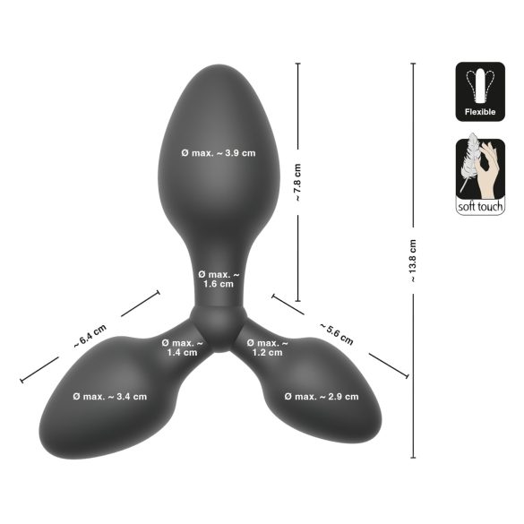 Black Velvet - Triple Pleasure Anal Plug (Black)