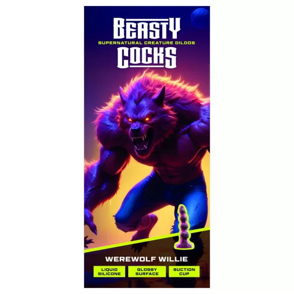 Beasty Cocks - Werewolf Willie dildo with suction cup - burgundy (21 cm)