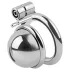 fetish collection - mini penis cage with 3 interchangeable testicle rings (silver)
