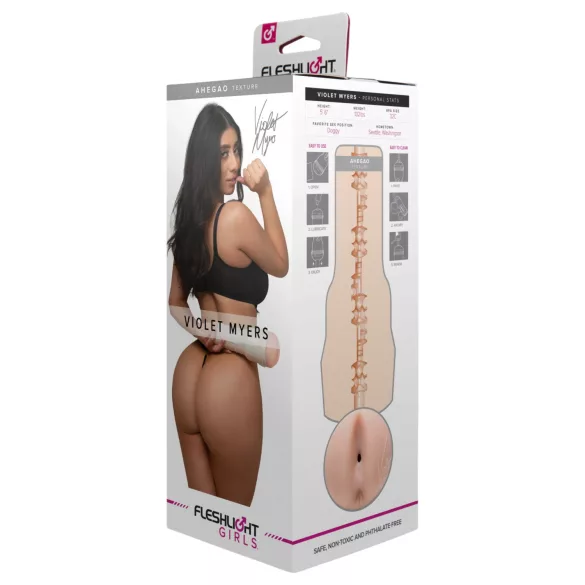 Fleshlight Girls Violet Myers Ahegao - realistic butt masturbator (flesh‑coloured)