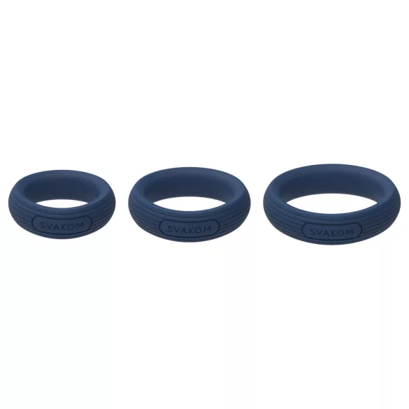 Svakom Triooo - soft silicone penis ring set (blue) - set of 3