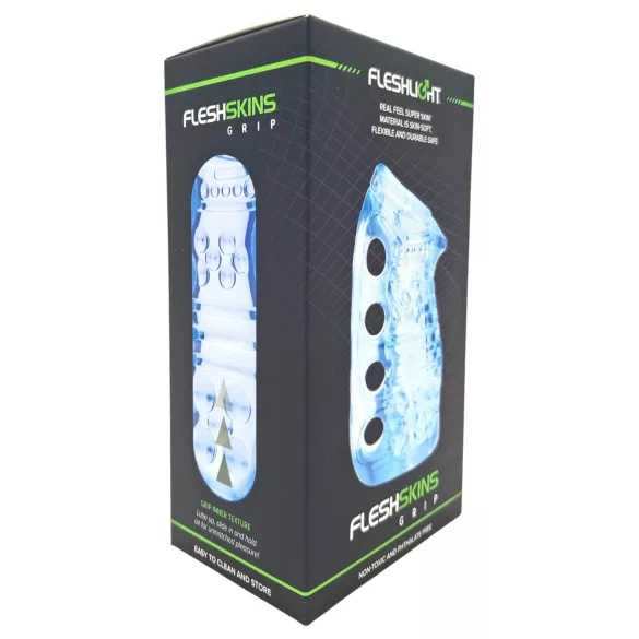 Fleshlight Fleshskins Grip Blue Ice - open-ended masturbator (blue)