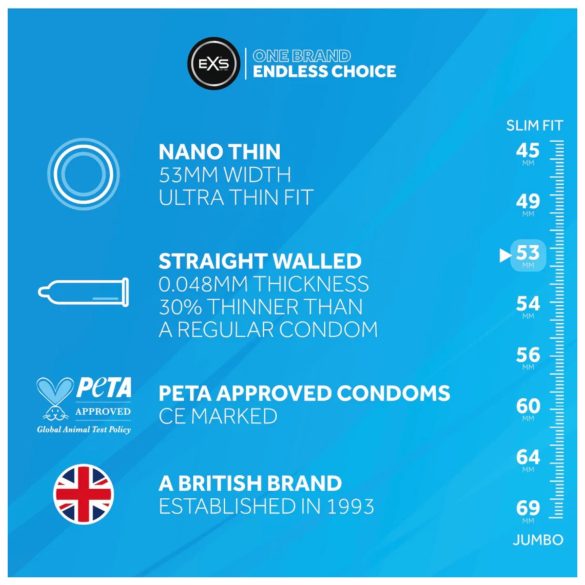 EXS Nano Thin - Ultra Thin Condoms (3 Pack)