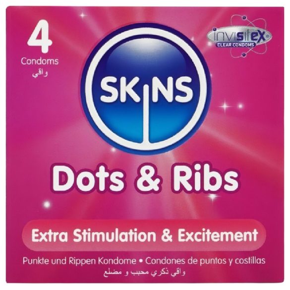 Skins - Ribbed & Dotted Condoms (4 Pack)