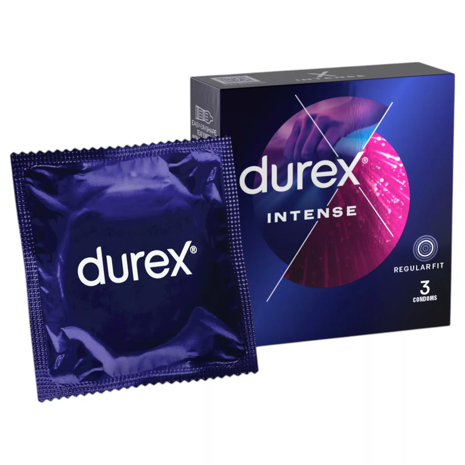Durec Intense Ribbed Durex Intense - ribbed and dotted condoms (3 pcs) | Sex Shop