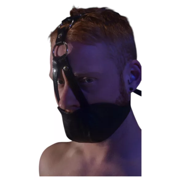 Rouge - Genuine Leather Mask and Gag (Black)