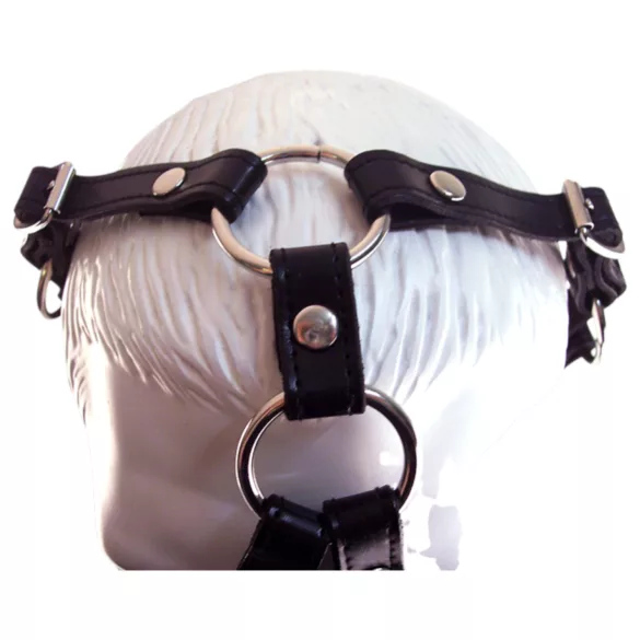 Rouge - Genuine Leather Mask and Gag (Black)