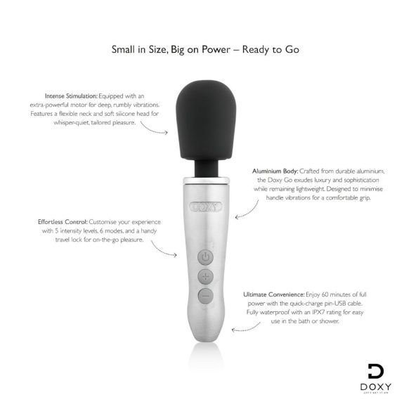 Doxy Go - Silver Massaging Vibrator