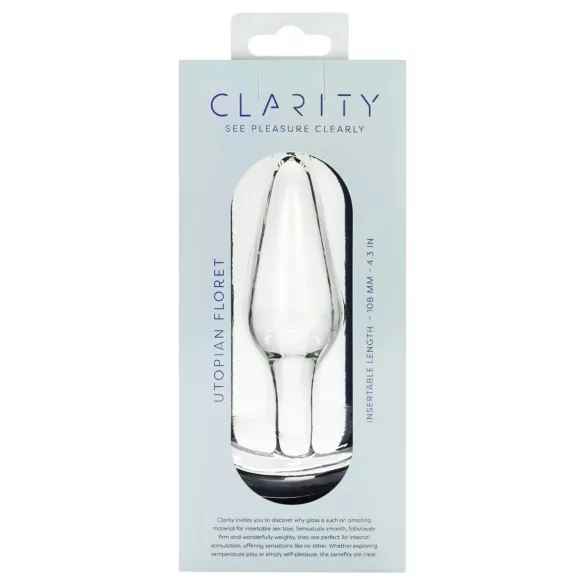 Clarity Utopian Floret - glass anal plug (clear)