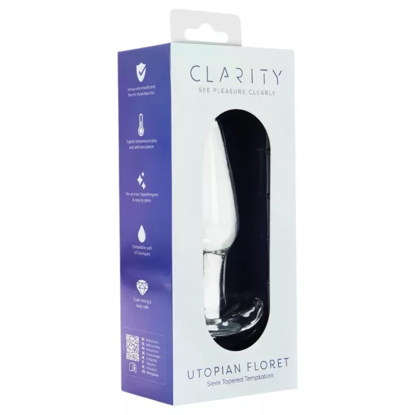 Clarity Utopian Floret - glass anal plug (clear)
