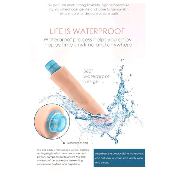 Lonely Max - realistic vibrator (17cm) - natural