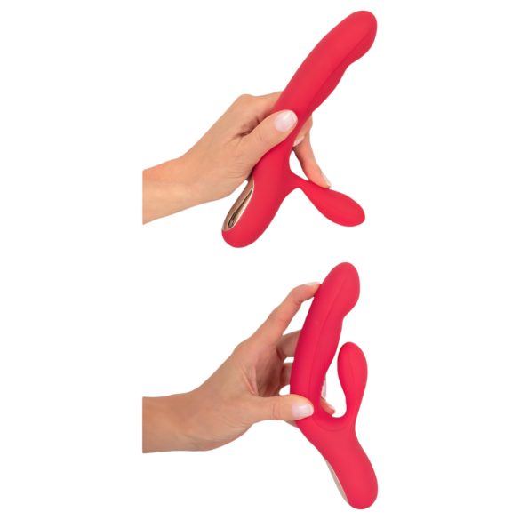 Smile Thumping Rabbit - Rechargeable 3-Motor Vibrator (Red)