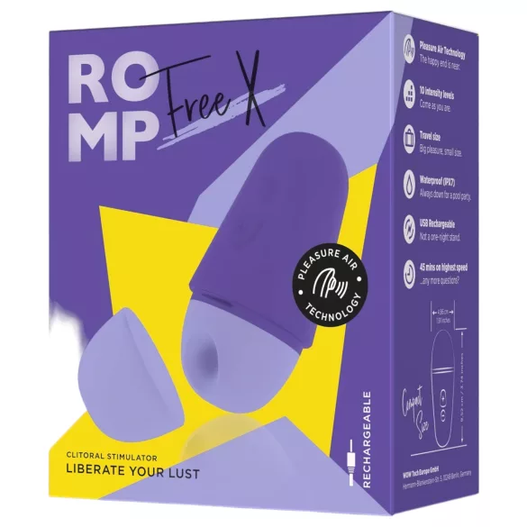 ROMP Free X - Rechargeable Airwave Clitoral Stimulator (Purple)