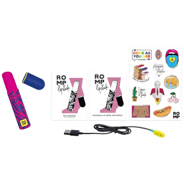 ROMP Lipstick - Rechargeable Air Pulse Clitoral Stimulator (Pink)