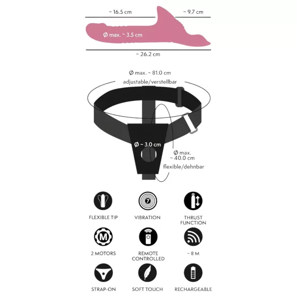 You2Toys - Strap-On Vibrator Set (Red)