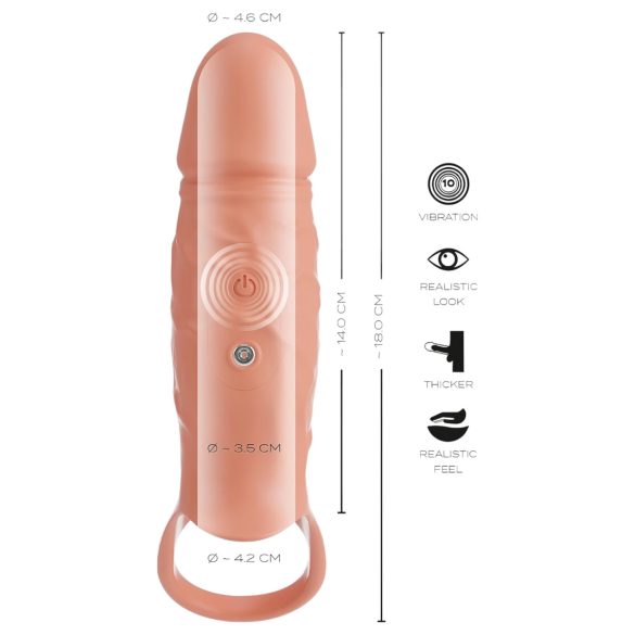 Realistixxx - Natural Vibrating Penis Sleeve with Stimulation Ring