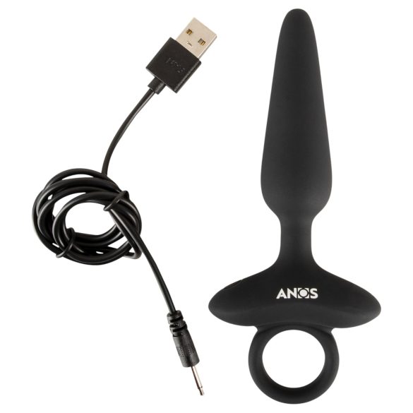 ANOS - Vibrating Anal Plug with Handle (Black)