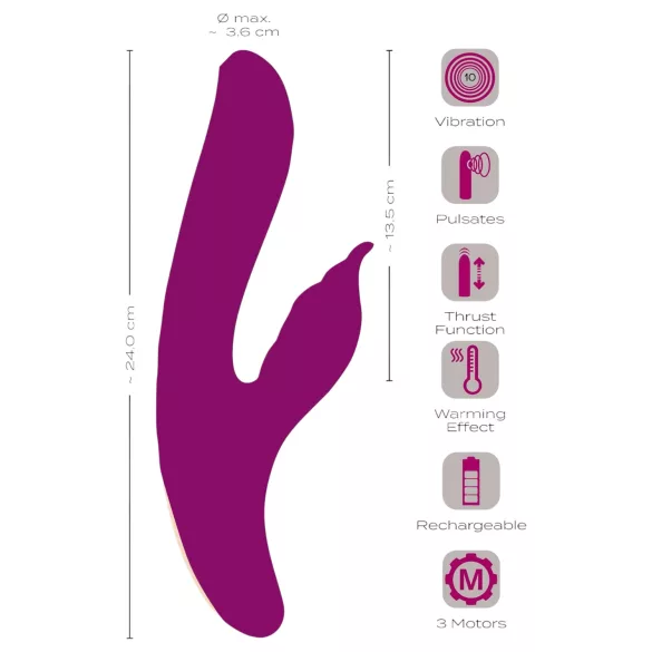 Javida - 4in1 G-Spot & Clitoral Stimulator Vibrator (Purple)