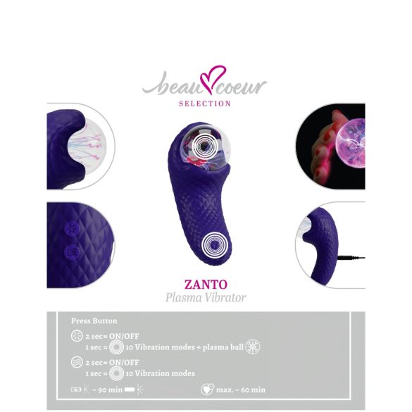Beau Coeur Zanto - Plasma Vibrator (Purple)