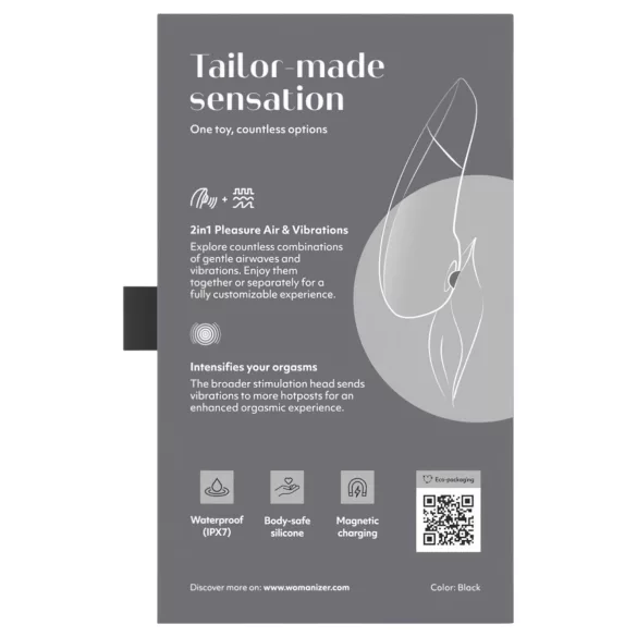 Womanizer Enhance 2-in-1 air‑pulse clitoral stimulator + vibrator (black)