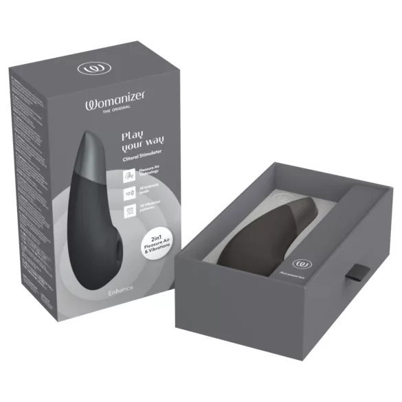 Womanizer Enhance 2-in-1 air‑pulse clitoral stimulator + vibrator (black)