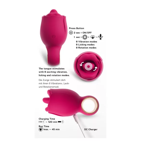 You2Toys Oral Fun - tongue clitoral vibrator (pink)