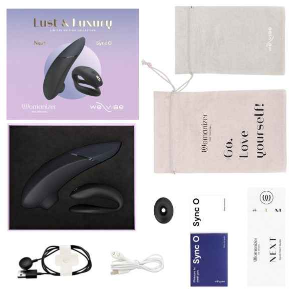 Womanizer Lust&Luxury - Clitoral & Couple Vibrator Set (Black)