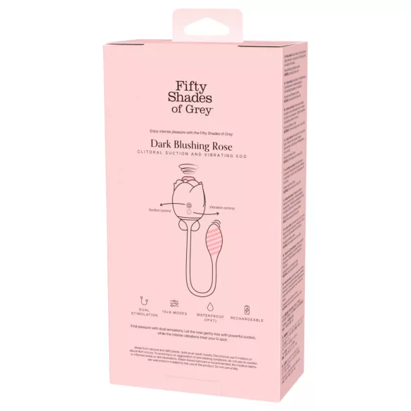 Fifty Shades of Grey Dark Blushing Rose - clitoral suction stimulator and love egg vibrator