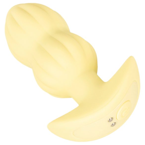 Cuties Mini - Ribbed Vibrating Anal Plug (Yellow)
