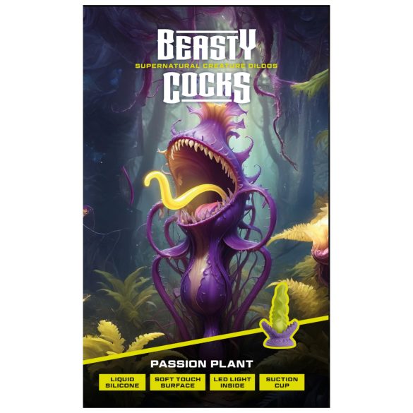 Beasty Cocks Passionate Glowing Dildo (Green)