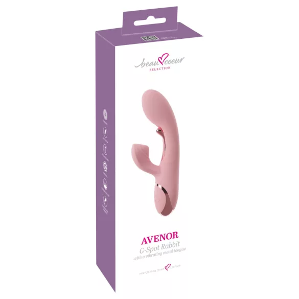Beau Coeur Avenor - tongue-style, clitoral-arm G-spot vibrator (pink)