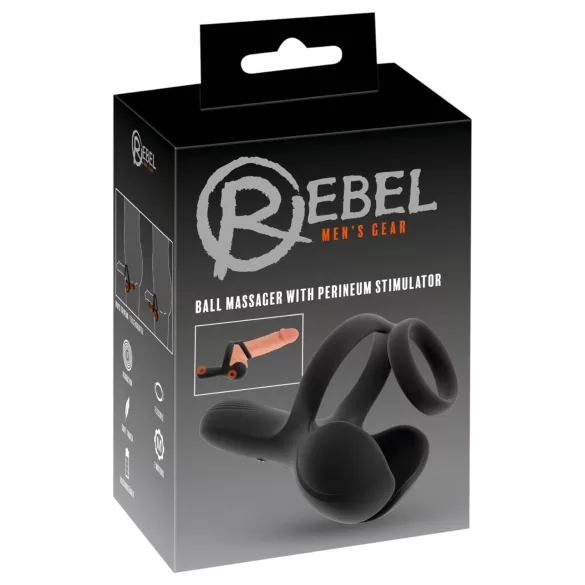 Rebel - vibrating testicle and perineum stimulator penis ring (black)