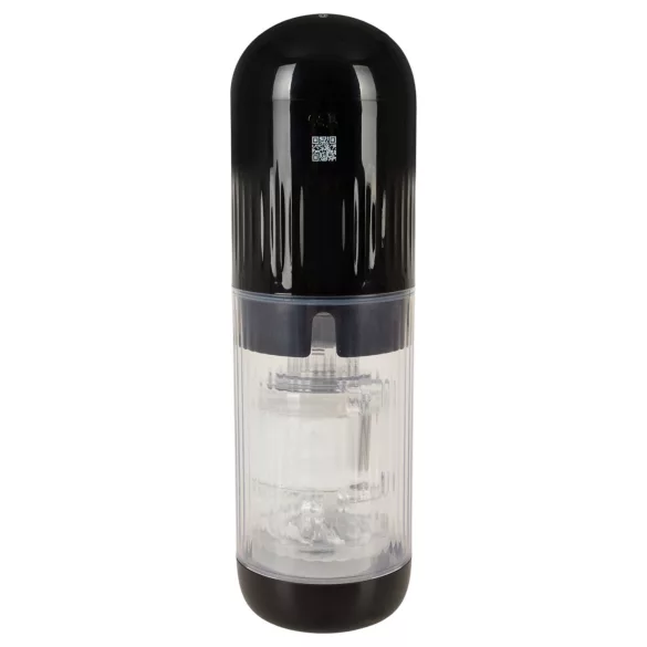 WYNE 12 - suction, rotating and vibrating rechargeable masturbator (black)