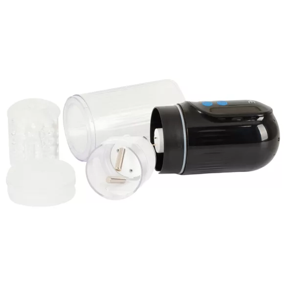 WYNE 12 - suction, rotating and vibrating rechargeable masturbator (black)