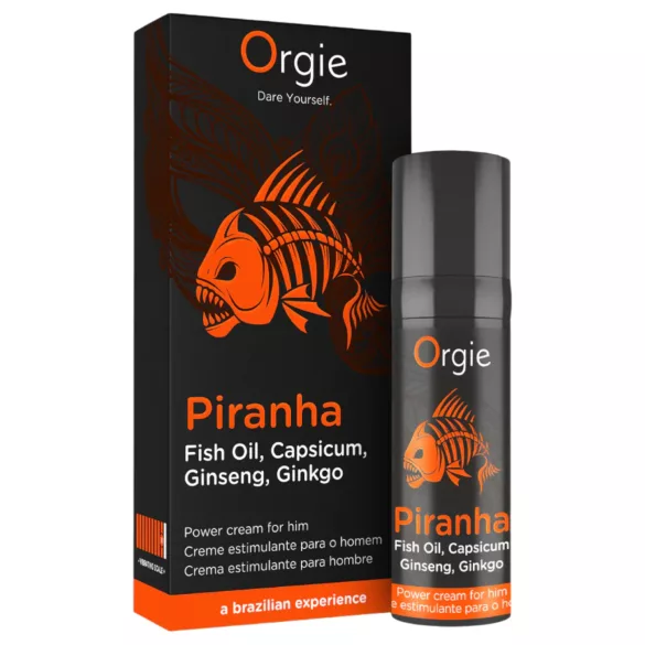 Orgie Piranha Power Cream - Stimulating Potency-Enhancing Cream for Men (15 ml)