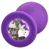 Baseks - silicone anal plug with crystal (purple) - 8 cm