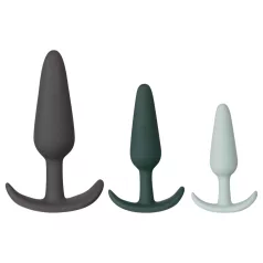   Amaysin - silicone anal plug set (black and green) - set of 3