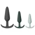 Amaysin - silicone anal plug set (black and green) - set of 3