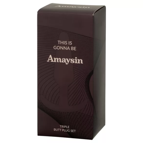 Amaysin - silicone anal plug set (black and green) - set of 3