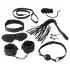 Baseks - Bondage Set with Whip and Nipple Clamps (Black)