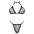 Obsessive Xenita - Sheer Patterned Bra Set (Gray) - L/XL